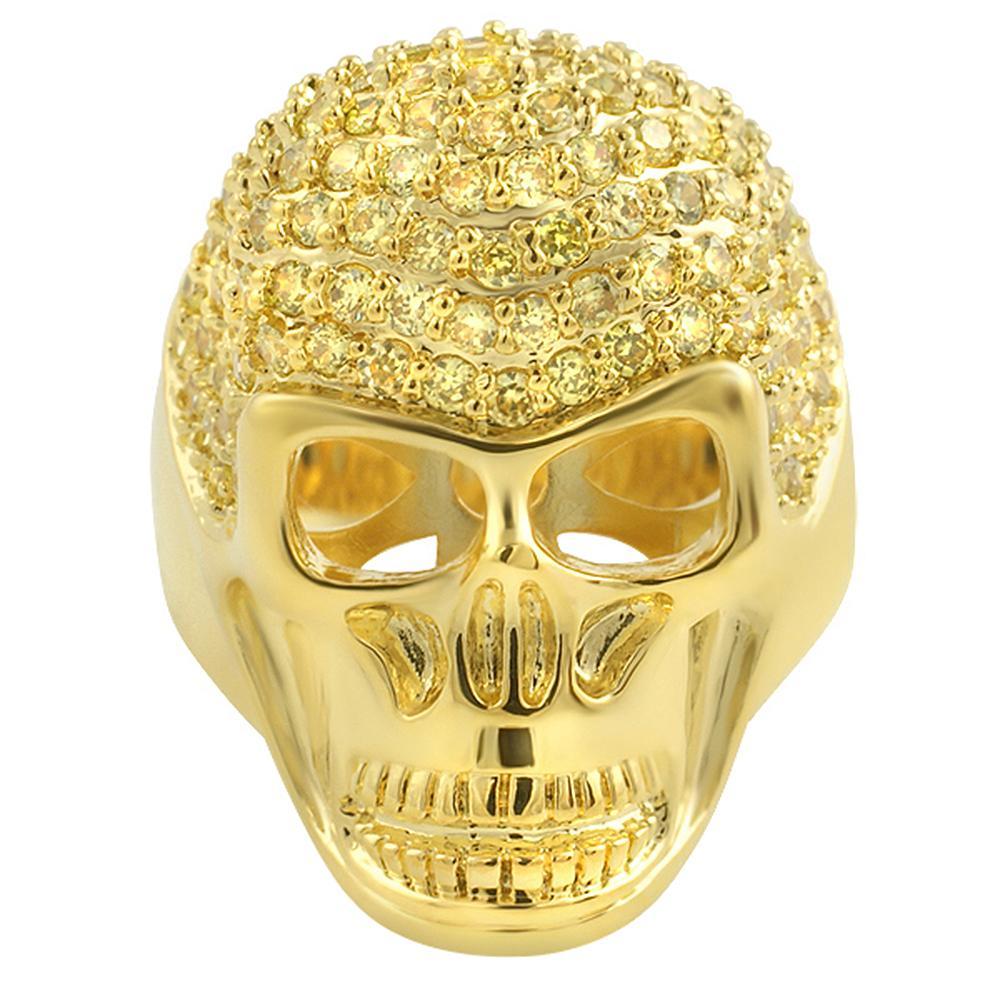 3D Skull Lemonade CZ Mens Bling Bling Ring 7 HipHopBling