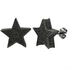 3D Star Jumbo Black CZ Bling Bling Earrings HipHopBling