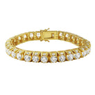 3D Thick Tennis Bracelet Gold HipHopBling