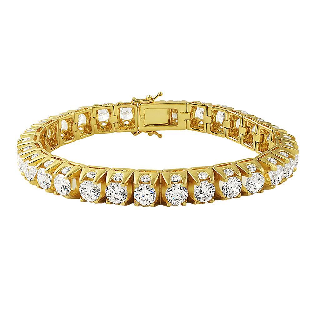 3D Thick Tennis Bracelet in Gold HipHopBling