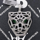 3D Tiger Face Hollow CZ Hip Hop Bling Bling Pendant White Gold HipHopBling