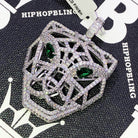3D Tiger Face Hollow CZ Hip Hop Bling Bling Pendant White Gold HipHopBling