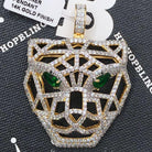 3D Tiger Face Hollow CZ Hip Hop Bling Bling Pendant Yellow Gold HipHopBling