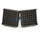 3D XL Box Black CZ Micro Pave Hip Hop Earrings HipHopBling