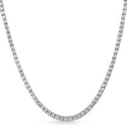 3MM 1 Row Rhodium CZ Tennis Chain 16" HipHopBling