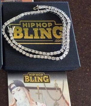 3MM 1 Row Rhodium CZ Tennis Chain 16" HipHopBling