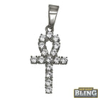 3MM CZ Ankh Cross Stainless Steel Bling Bling Pendant Only HipHopBling
