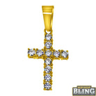 3MM CZ Tennis Cross Bling Bling Gold Steel Pendant Only HipHopBling