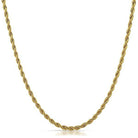 3MM Gold Rope Chain Stainless Steel 18" HipHopBling