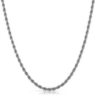 3MM Rope Chain Stainless Steel 18" HipHopBling