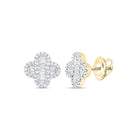 4 Leaf Clover Baguette Diamond Earrings .37cttw 10K Gold 10K Yellow Gold HipHopBling