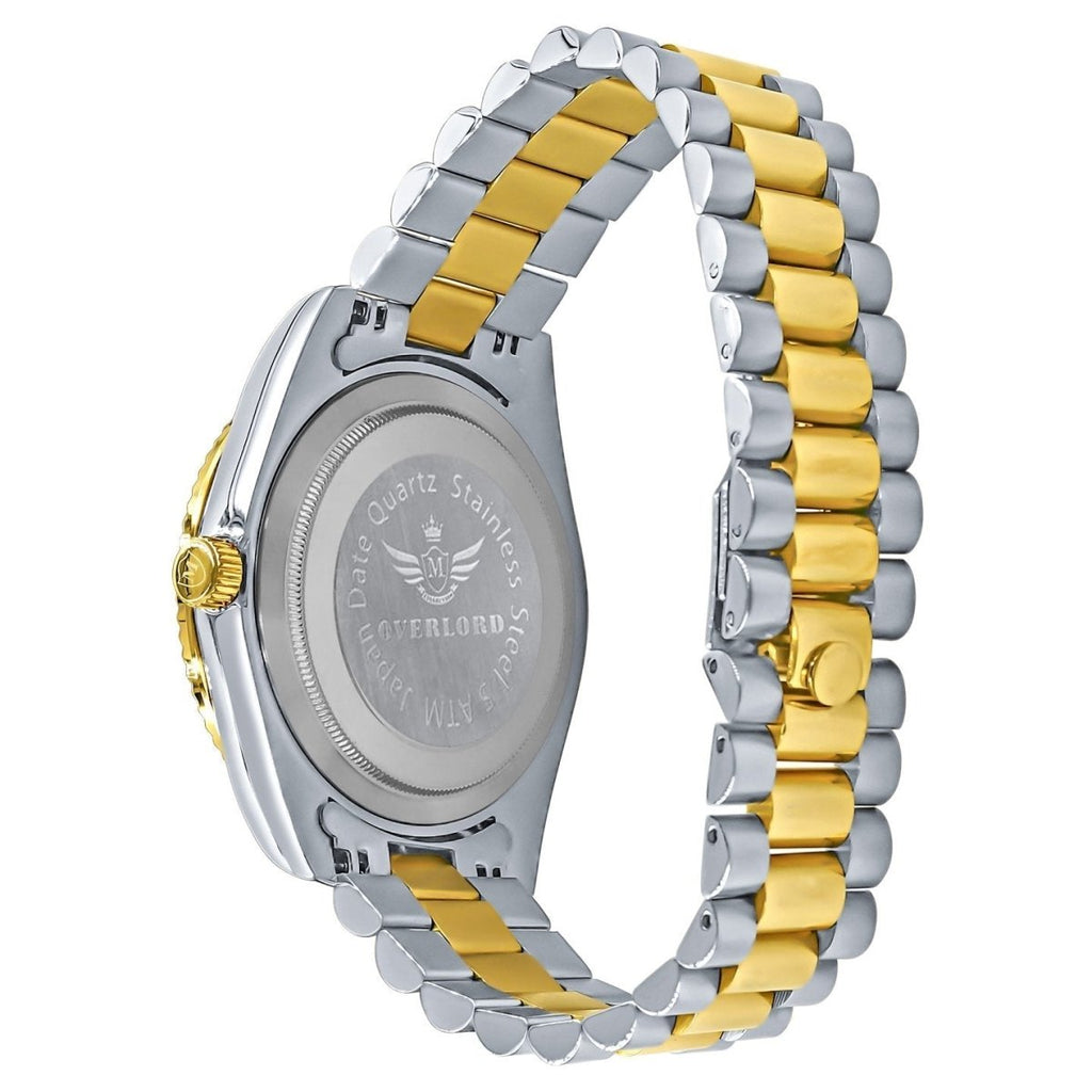 41MM CZ Pave Dial Baguette Hours Day Watch 2 - Tone Gold Dial HipHopBling