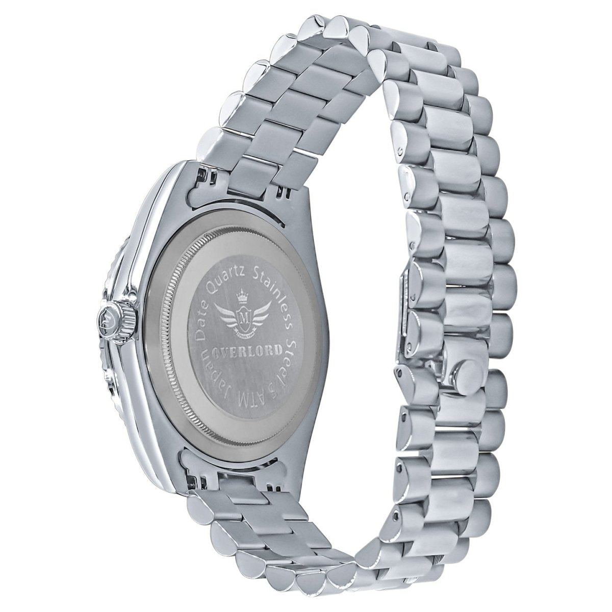 41MM CZ Pave Dial Baguette Hours Day Watch White Gold HipHopBling