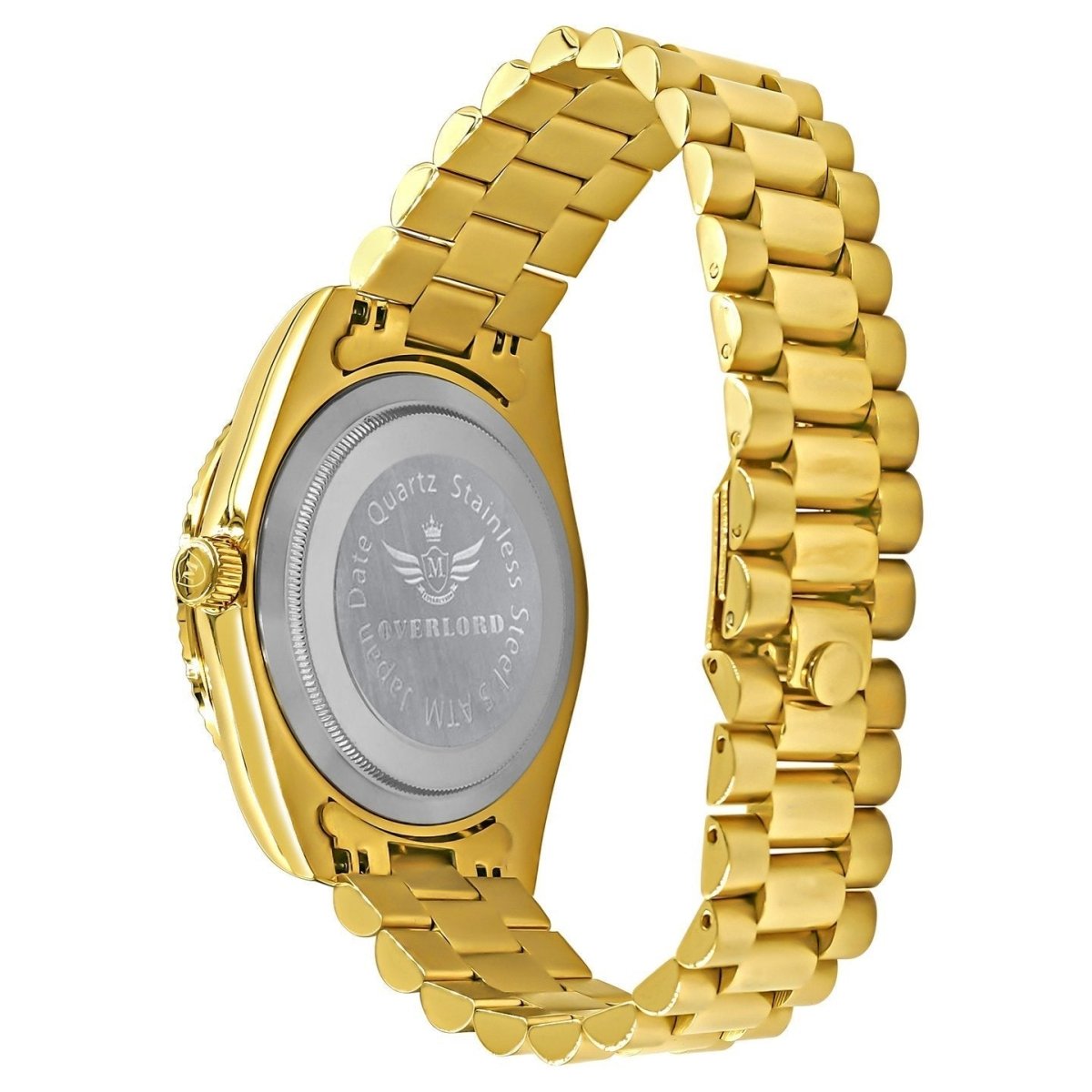 41MM CZ Pave Dial Rainbow Hours Day Watch White Gold HipHopBling
