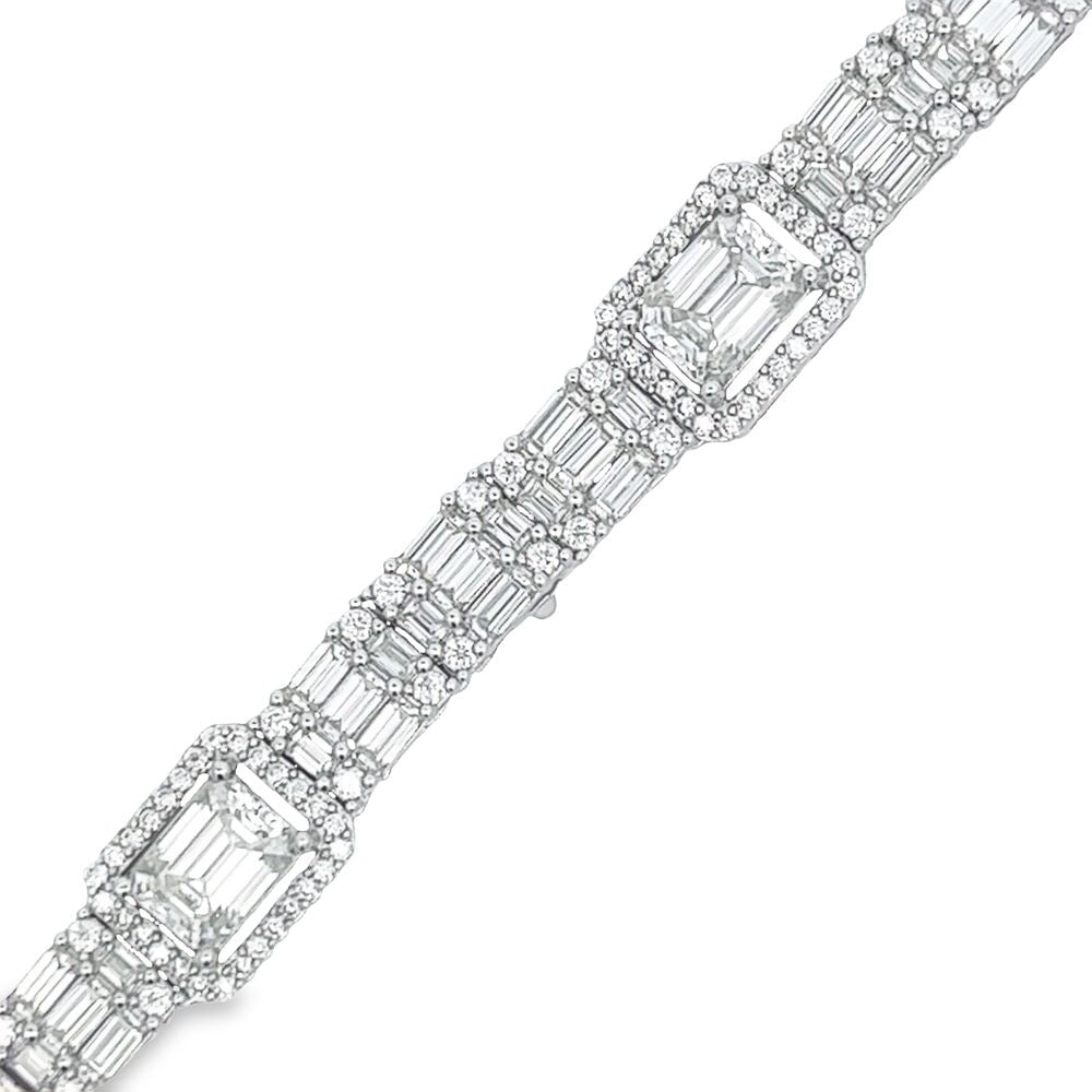 45.00 Carat Baguette Cluster Moissanite Chain Iced Out .925 Sterling Silver 20" HipHopBling