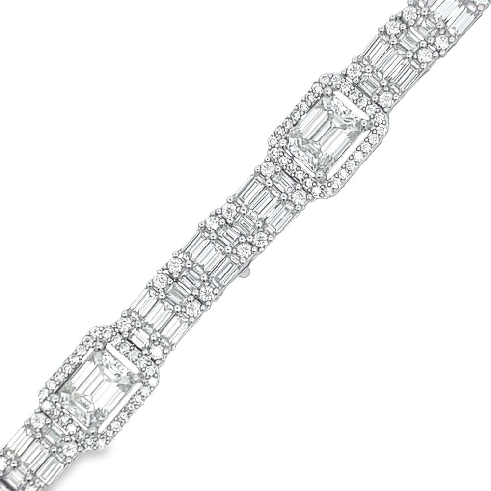 45.00 Carat Baguette Cluster Moissanite Chain Iced Out .925 Sterling Silver HipHopBling