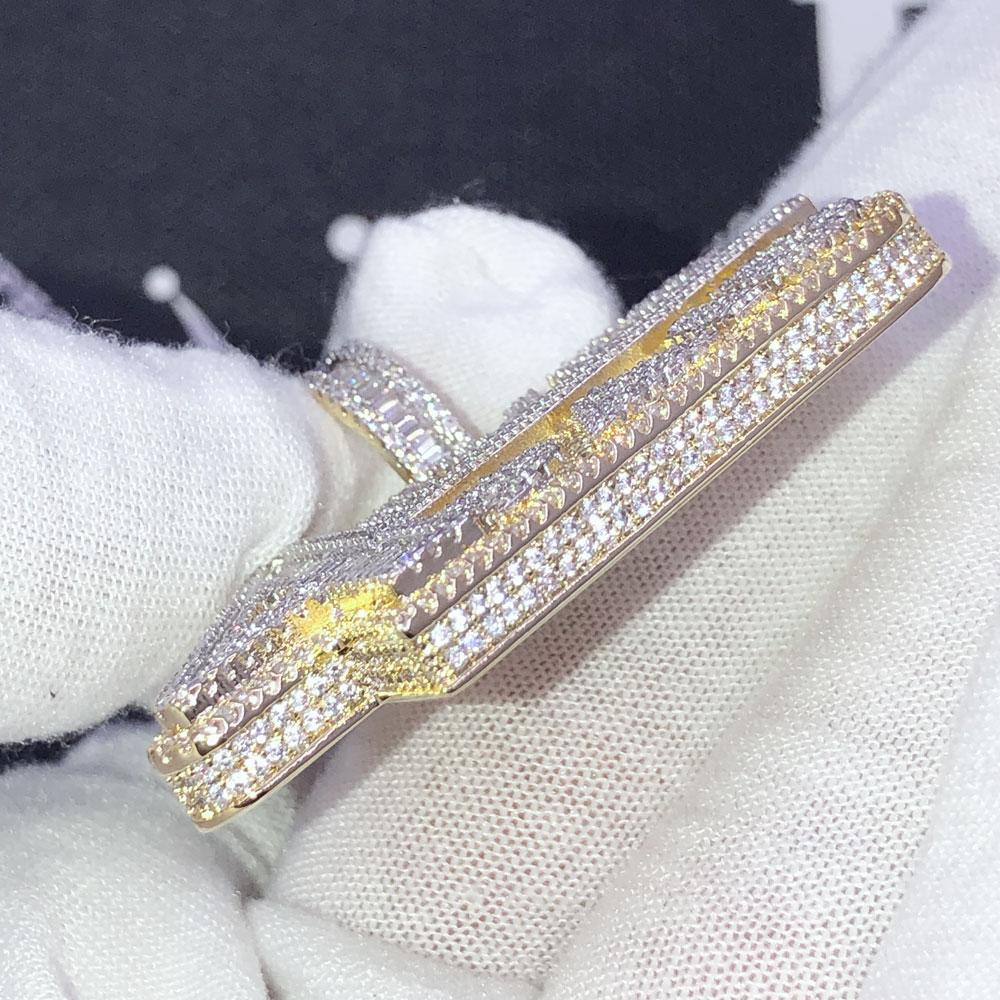 4ever Paid Medium Baguette Bling CZ Iced Out Pendant Yellow Gold HipHopBling