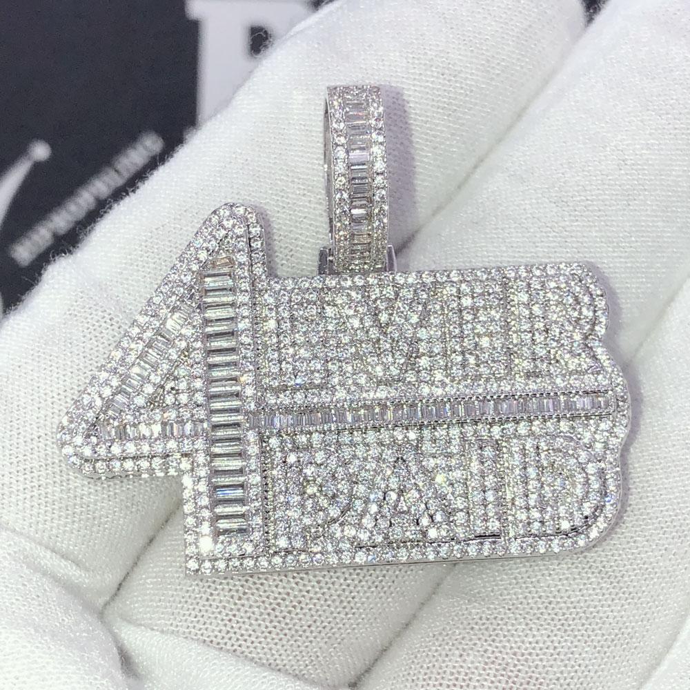 4ever Paid Medium Baguette Bling CZ Iced Out Pendant Yellow Gold HipHopBling