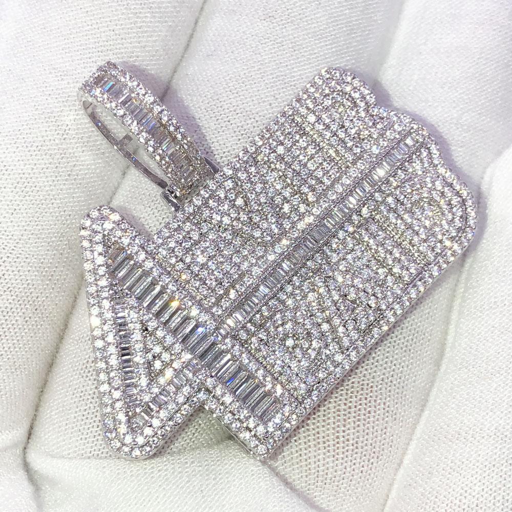 4ever Paid Medium Baguette Bling CZ Iced Out Pendant Yellow Gold HipHopBling