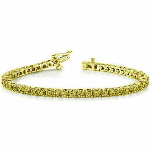 4MM CZ 1 Row Bling Bling Tennis Bracelet Lemonade 7" HipHopBling