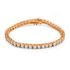 4MM CZ 1 Row Bling Bling Tennis Bracelet Rose Gold 8" HipHopBling