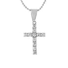 4MM CZ Bling Bling Cross Stainless Steel Pendant Only HipHopBling