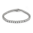4MM CZ Tennis Bracelet in .925 Sterling Silver White Gold 8" HipHopBling