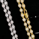 4MM Dog Tag Link CZ Hip Hop Iced Out Chain Yellow Gold 18" HipHopBling