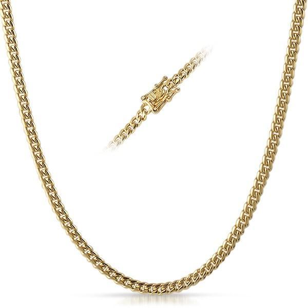 4MM Miami Cuban Chain IP Gold Steel Triple Lock 18" HipHopBling