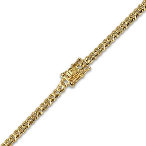 4MM Miami Cuban IP Gold Steel Bracelet Triple Lock 7 HipHopBling