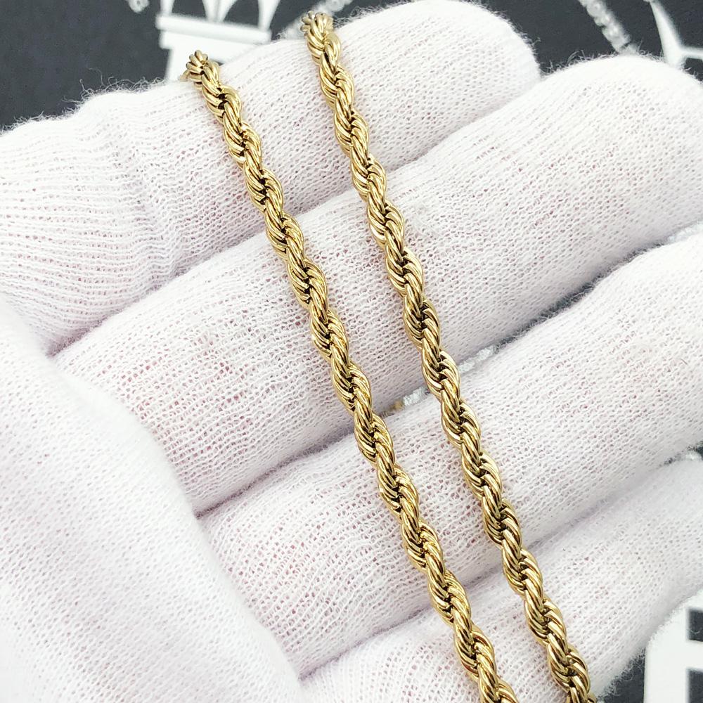 4MM Stainless Steel French Rope Chain HipHopBling