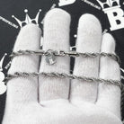 4MM Stainless Steel French Rope Chain White Gold 16" HipHopBling