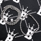 4MM Stainless Steel French Rope Chain White Gold 16" HipHopBling