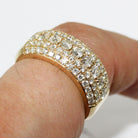 5 Row 2.20cttw Diamond 14K Yellow Gold Ring HipHopBling