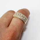 5 Row 2.20cttw Diamond 14K Yellow Gold Ring HipHopBling