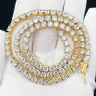 5MM Hip Hop Bling VVS Iced Out Tennis Chain Yellow Gold 16" HipHopBling