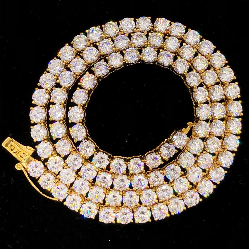 5MM Hip Hop Bling VVS Iced Out Tennis Chain Yellow Gold 16" HipHopBling