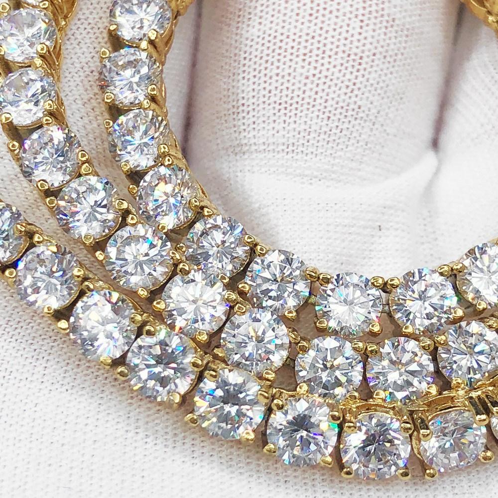 5MM Hip Hop Bling VVS Iced Out Tennis Chain Yellow Gold 16" HipHopBling