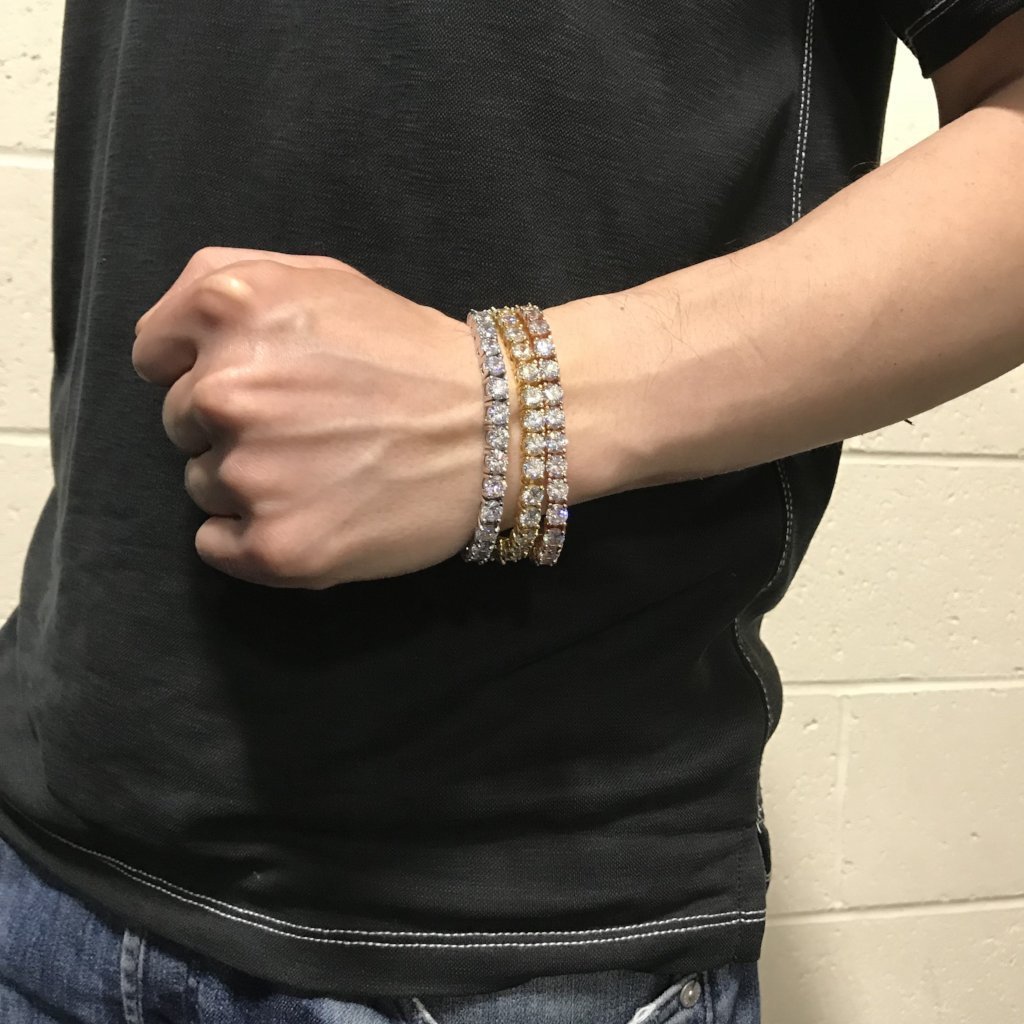 6MM CZ 1 Row Bling Bling Tennis Bracelet Rhodium 8" HipHopBling