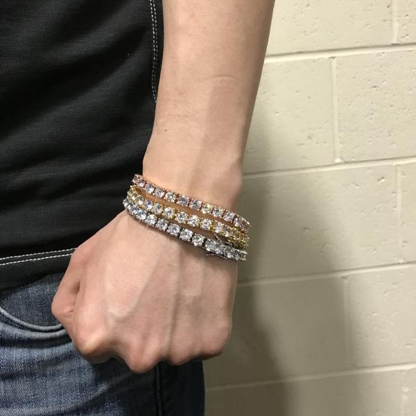 6MM CZ 1 Row Bling Bling Tennis Bracelet Rose Gold 8" HipHopBling