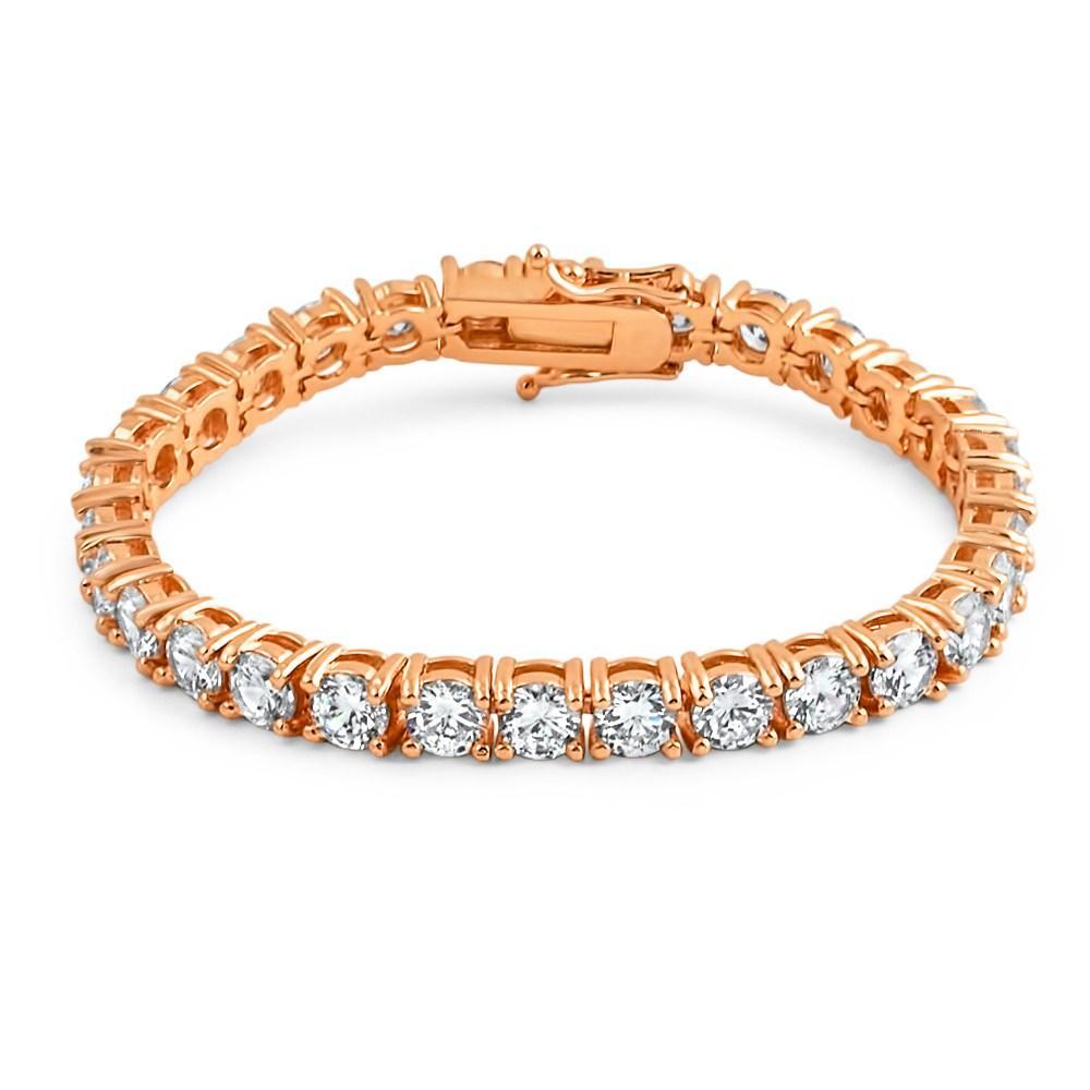 6MM CZ 1 Row Bling Bling Tennis Bracelet Rose Gold 8" HipHopBling