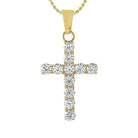 6MM CZ Bling Bling Cross Gold Stainless Steel Pendant Only HipHopBling