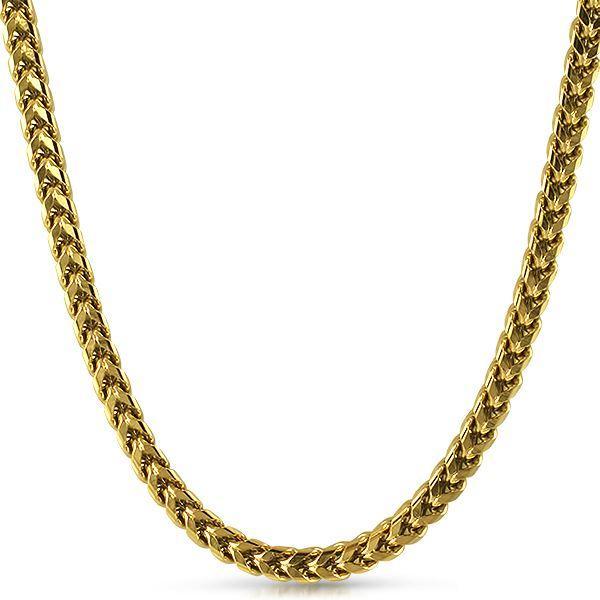 6MM Franco Gold Stainless Steel Chain 18" HipHopBling