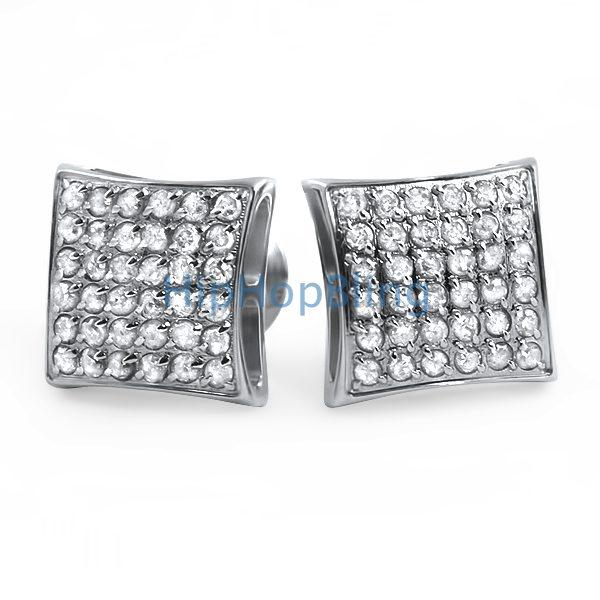 .72cttw Diamond Kite Earrings in Stainless Steel HipHopBling