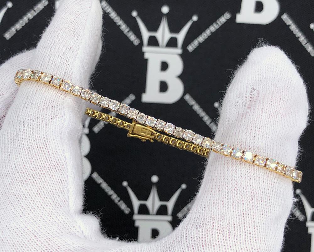 7.50 Carat Diamond Tennis Bracelet 10K Yellow Gold HipHopBling