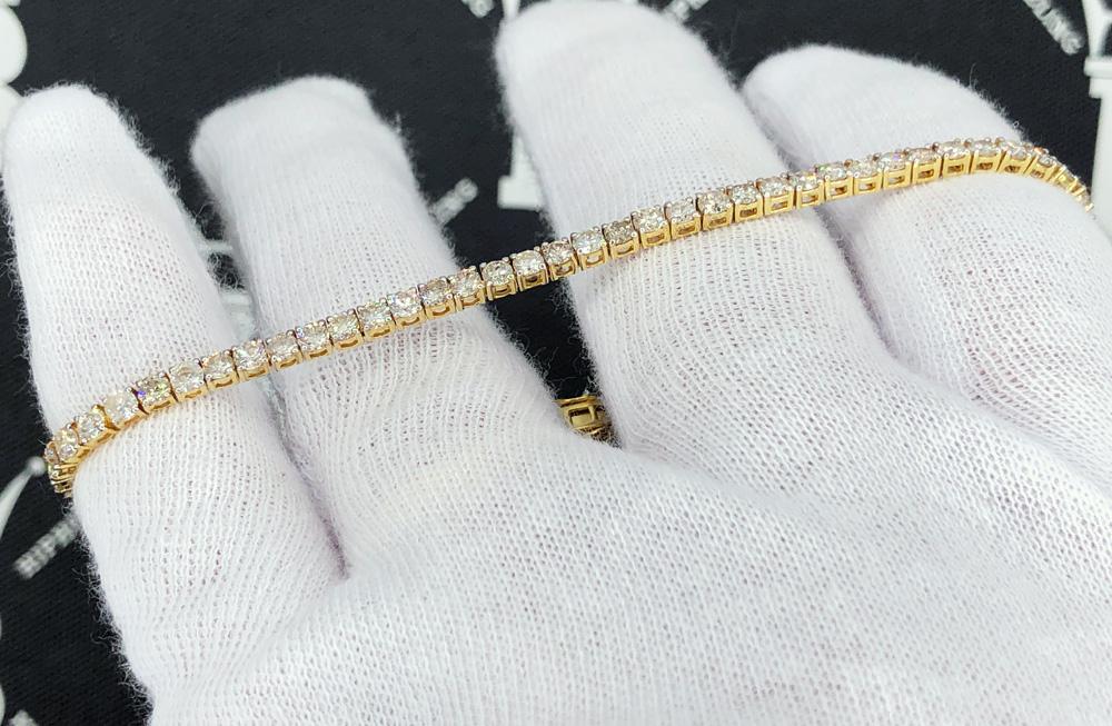 7.50 Carat Diamond Tennis Bracelet 10K Yellow Gold HipHopBling