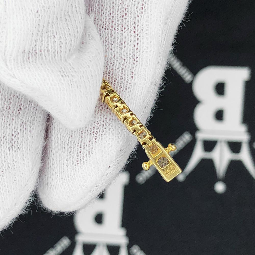 7.50 Carat Diamond Tennis Bracelet 10K Yellow Gold HipHopBling