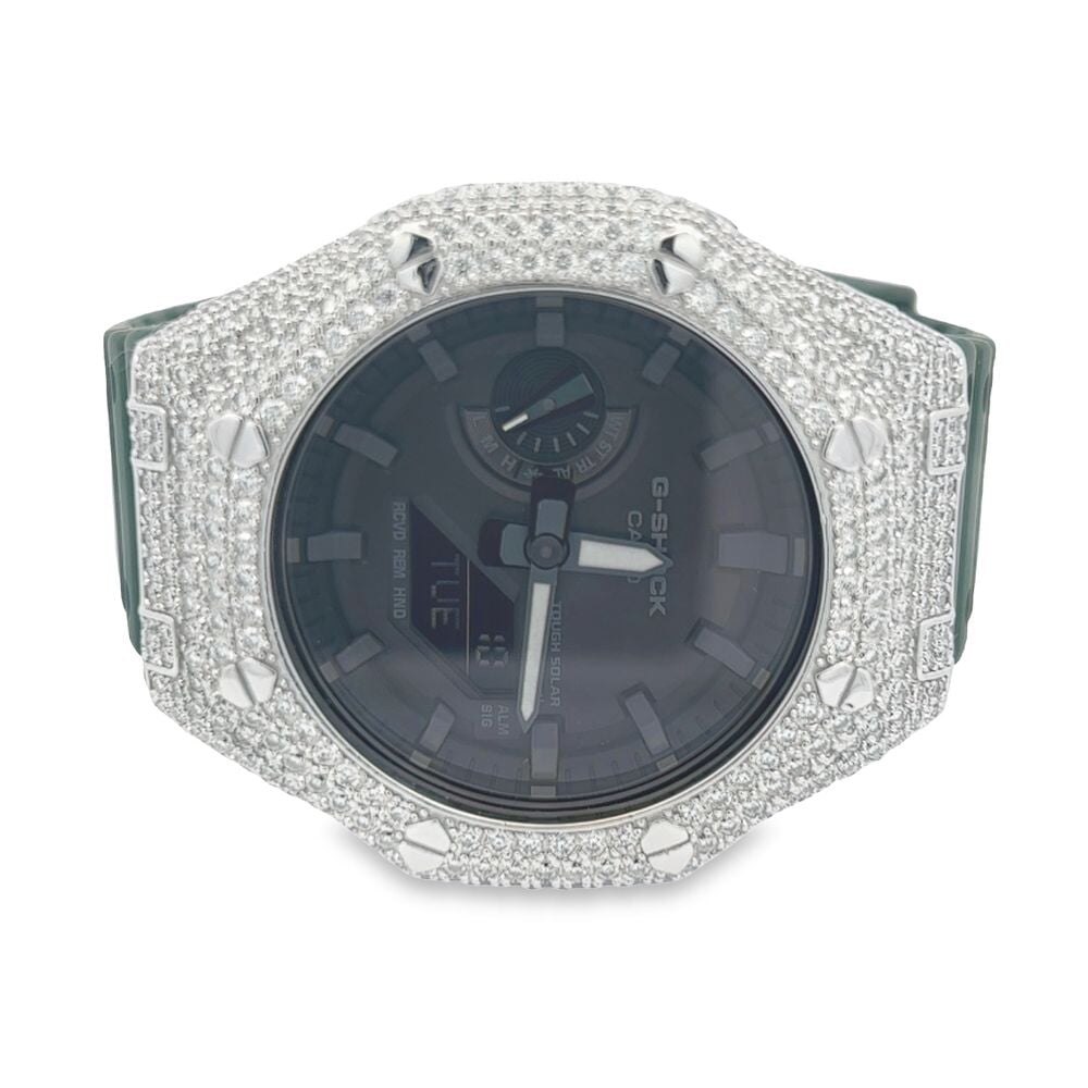 7.75 Carat VVS Moissanite Iced Out G Shock GA2100 Hip Hop Custom