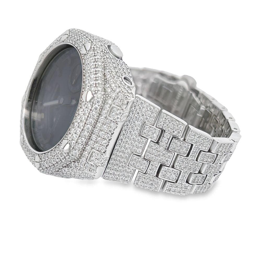 7.75 Carat VVS Moissanite Iced Out G Shock GA2100 Hip Hop Custom Watch Full Bustdown HipHopBling