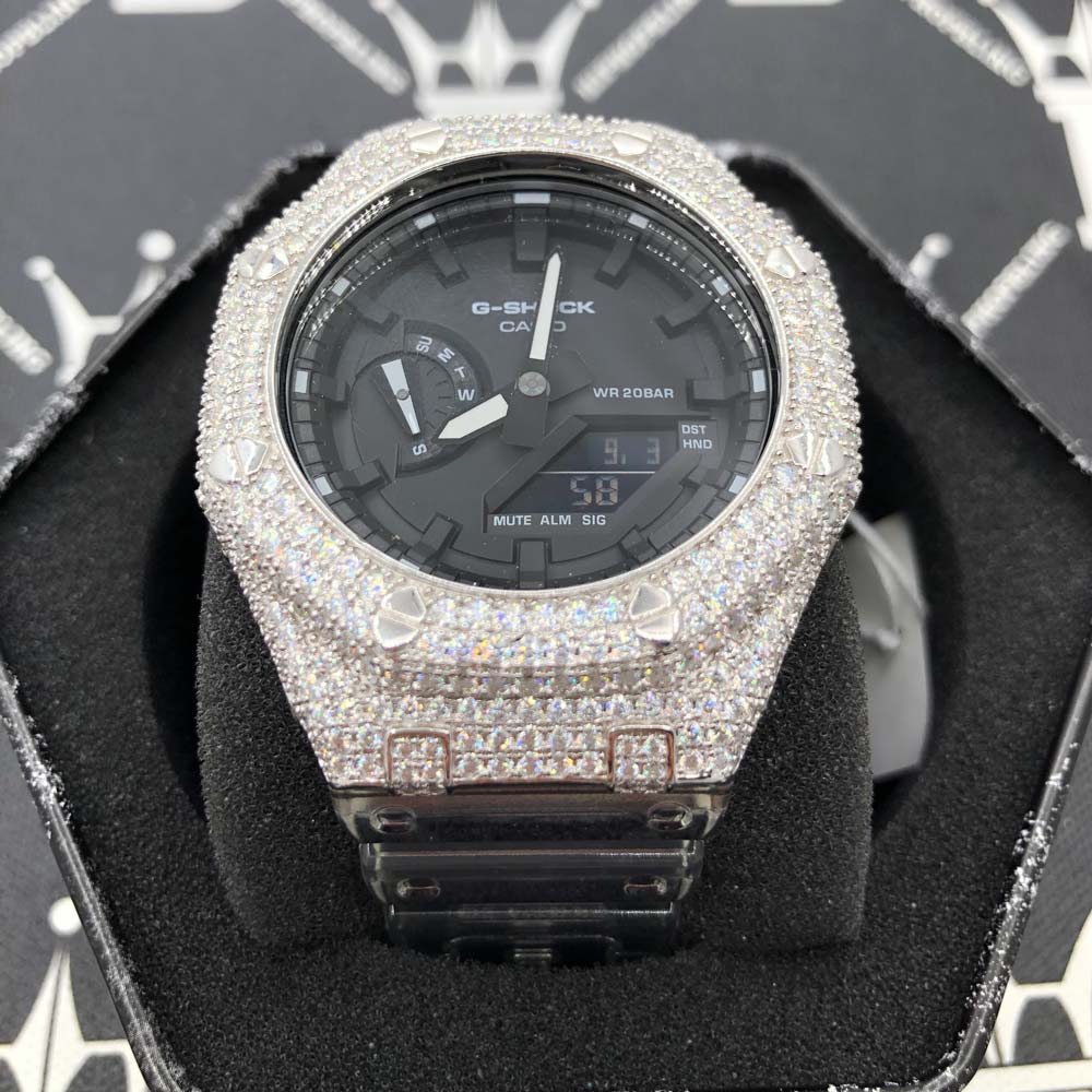 Custom G Shock DW5600 Iced Out Watch 4.50 Carat Moissanite – HipHopBling